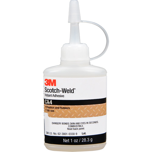 Scotch-Weld Instant Adhesive CA4, Clear, Bottle, 1 oz. Duraquip Inc