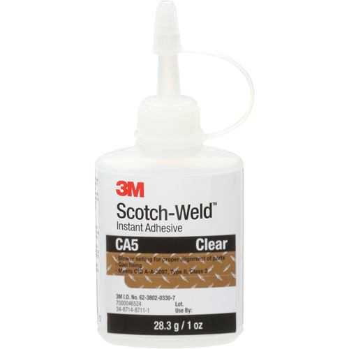 Scotch-Weld Instant Adhesive CA5, Clear, Bottle, 1 oz. Duraquip Inc