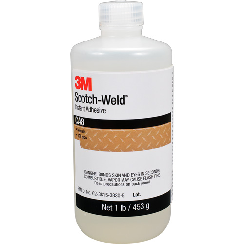Scotch-Weld Instant Adhesive CA8, Clear, Bottle, 1 lbs. Duraquip Inc