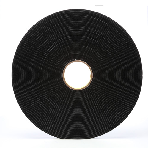 Ruban en mousse de vinyle 4508, 25,4 mm (1") la x 32,9 m (108') lo, 125 mils, Noir Duraquip Inc