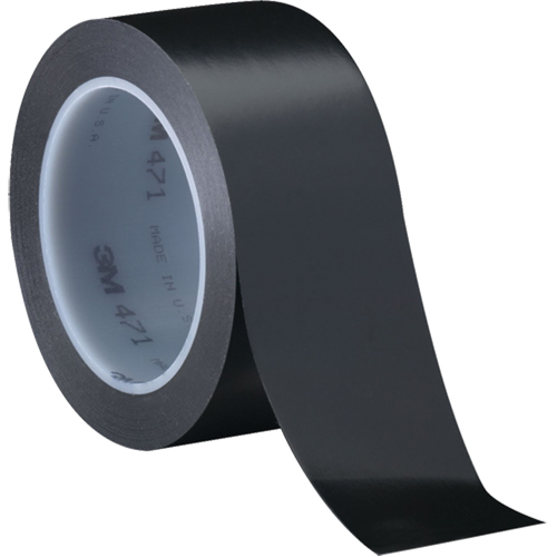 Ruban en vinyle 471, 12 mm (1/2") la x 32,9 m (108') lo, 5,3 mils, Noir Duraquip Inc