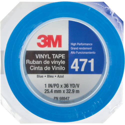 471 Vinyl Tape, 25.4 mm (1") W x 32.9 m (108') L, 5.3 mils, Blue Duraquip Inc