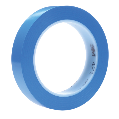 Ruban en vinyle 471+, 19 mm (3/4") la x 32,9 m (108') lo, 5,3 mils, Bleu Duraquip Inc