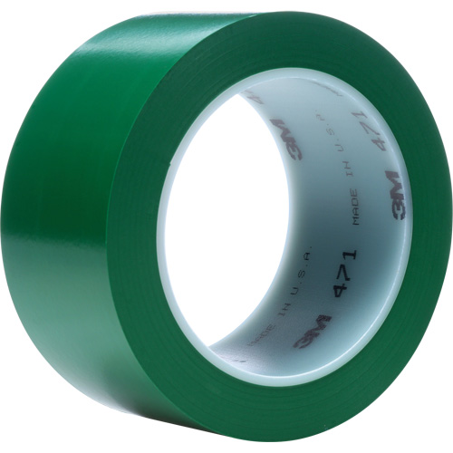 471 Vinyl Tape, 12 mm (1/2") W x 32.9 m (108') L, 5.3 mils, Green Duraquip Inc