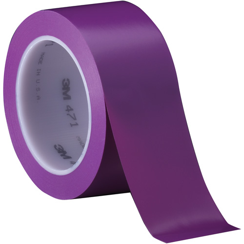 471 Vinyl Tape, 50.8 mm (2") W x 32.9 m (108') L, 5.2 mils, Purple Duraquip Inc