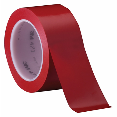 471 Vinyl Tape, 6 mm (1/4") W x 32.9 m (108') L, 5.2 mils, Red Duraquip Inc