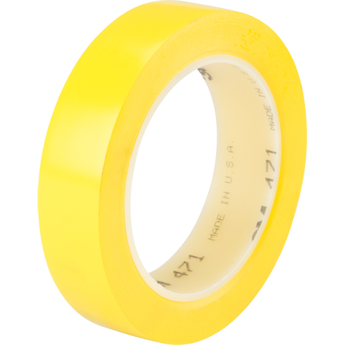 Ruban en vinyle 471, 25,4 mm (1") la x 32,9 m (108') lo, 5,3 mils, Jaune Duraquip Inc