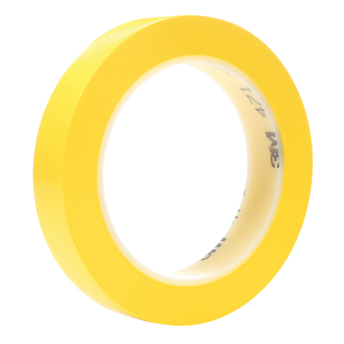 471 Vinyl Tape, 19 mm (3/4") W x 32.9 m (108') L, 5.3 mils, Yellow Duraquip Inc
