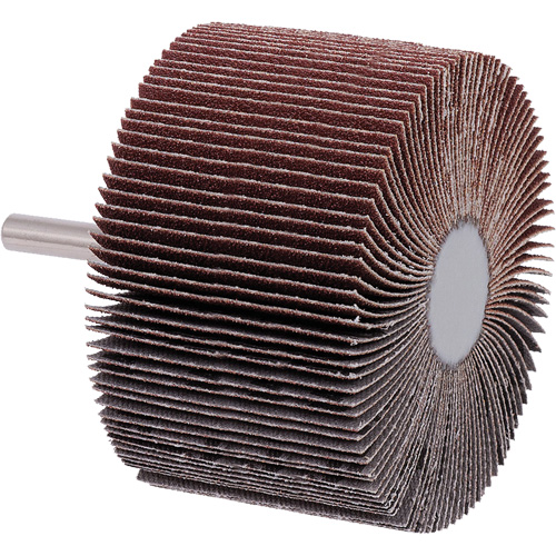 Mounted Flap Wheel, A80 Grit, 3" x 2" x 1/4" Duraquip Inc