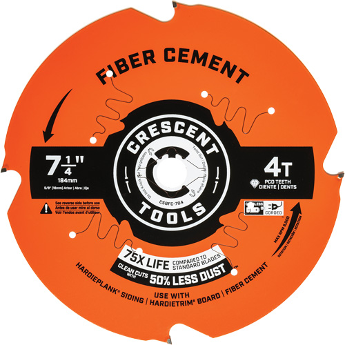 Circular Saw Blade, 7-1/4", 4 Teeth, Cement Use Duraquip Inc