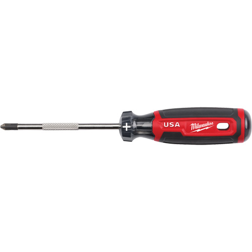 Tournevis Phillips, Tige de #2, Ronde, 211 mm lo, Prise en Coussin&eacute;e Duraquip Inc