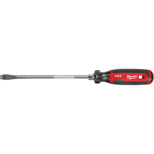 Tournevis &agrave; fente, Tige de 3/8", Ronde, 330 mm lo, Prise en Coussin&eacute;e Duraquip Inc
