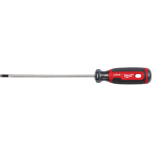 Cabinet Screwdriver, 3/16" Tip, Round, 254 mm L, Cushion Grip Handle Duraquip Inc