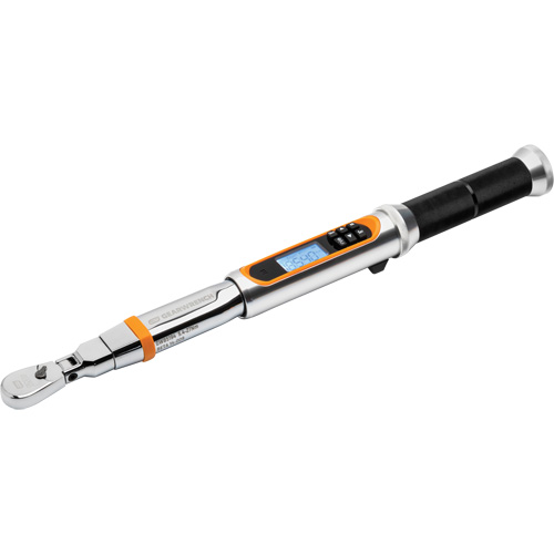 Cl&eacute; dynamom&eacute;trique &agrave; t&ecirc;te flexible 120XP avec angle, &eacute;lectronique, Entraînement 1/4" carr&eacute;, 24 - 240 lb-po Duraquip Inc