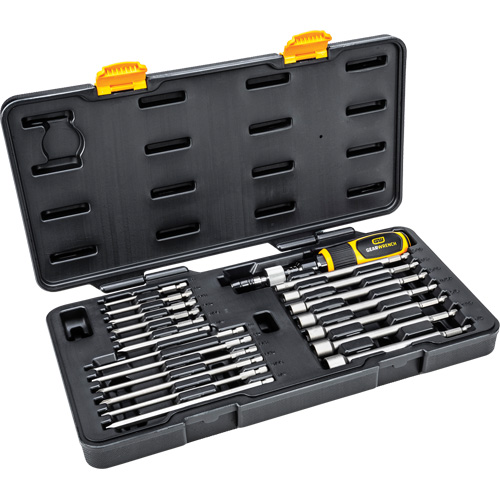 20 Pc. 1/4" Drive Torque Screwdriver Set, 10 - 50 in. lbs. Torque Range, 16" Length Duraquip Inc