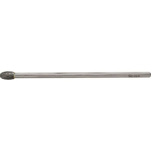 Solid Carbide Burr, SE-1L6, 1/4" Dia., 1/4" Shank, 3/8" Depth of Cut Duraquip Inc