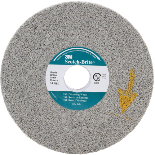 Scotch-Brite EXL Deburring Wheels, 6" x 1", 1" Arbor, Aluminum Oxide Duraquip Inc