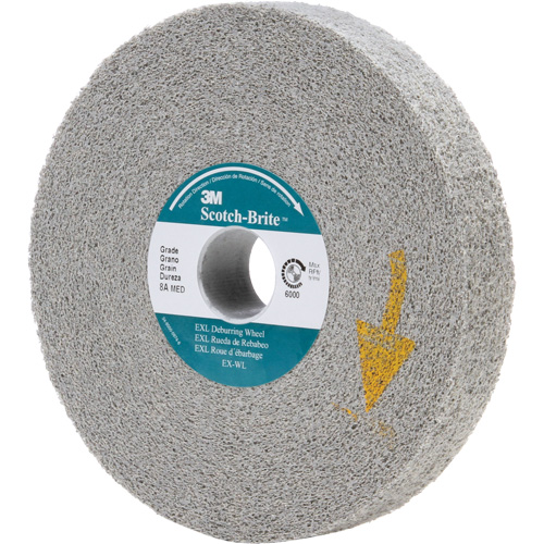 Scotch-Brite EXL Deburring Wheels, 6" x 1", 1" Arbor, Aluminum Oxide Duraquip Inc