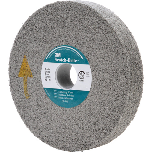 Scotch-Brite EXL Deburring Wheel, 6" x 1/2", 1" Arbor Duraquip Inc