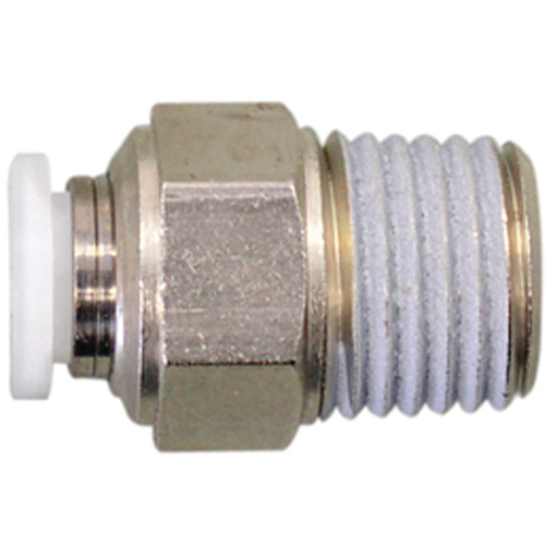 Straight Threaded Connector, 5/16", Brass, NPT Thread Duraquip Inc