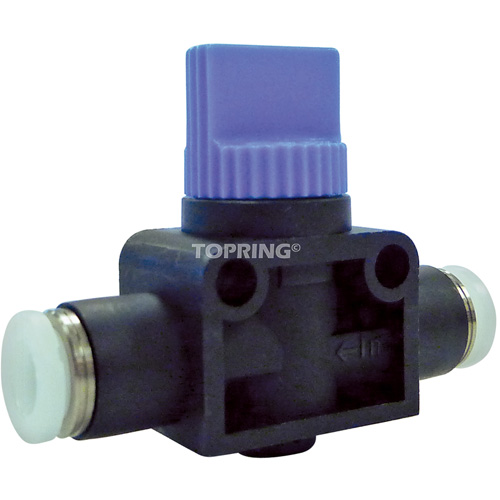 2-Way Straight Union Miniature Hand Valve, 1/4" NPT Air Inlet, 1/4" NPT Outlet, 150 PSI Duraquip Inc