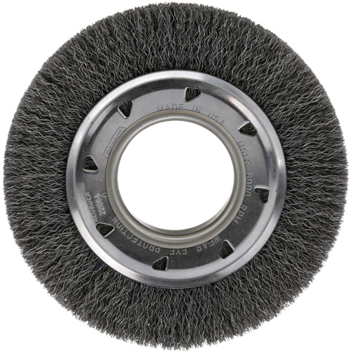 MEULE CIRC,FIL CREPE,4-1/4",.0118X5/8"X2", 4-1/4" dia., Fils 0.012, Arbre 2" Duraquip Inc