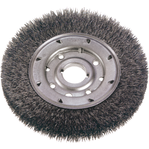 Brosses rotatives &agrave; fils cr&ecirc;p&eacute;s - Face &eacute;troite, 10" dia., Fils 0,014", Arbre 1-1/4" Duraquip Inc
