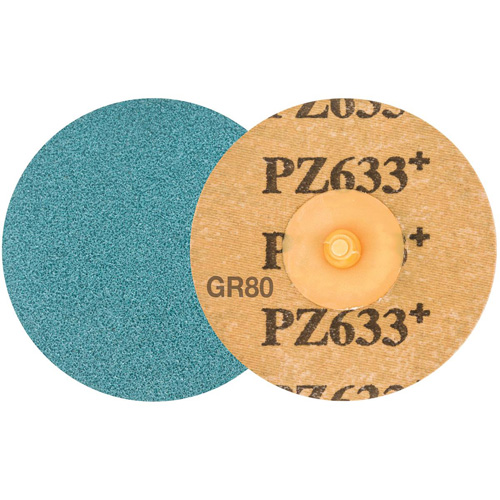 Disque de ponçage TWIST TOPCUT, 3" dia., Grain 80, Zirconium Duraquip Inc