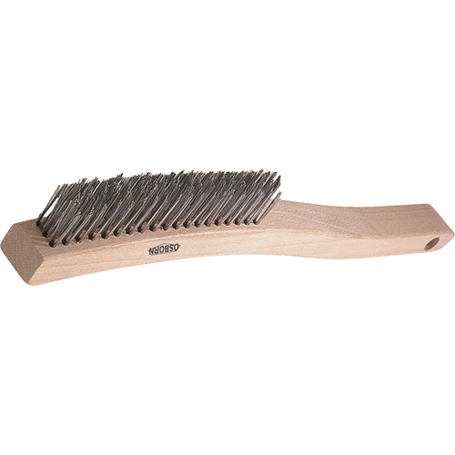Brosses de grattage &agrave; manche long, garnissage en V, Acier, 3 x 19 rangs de fils, Longueur 13-3/4" Duraquip Inc