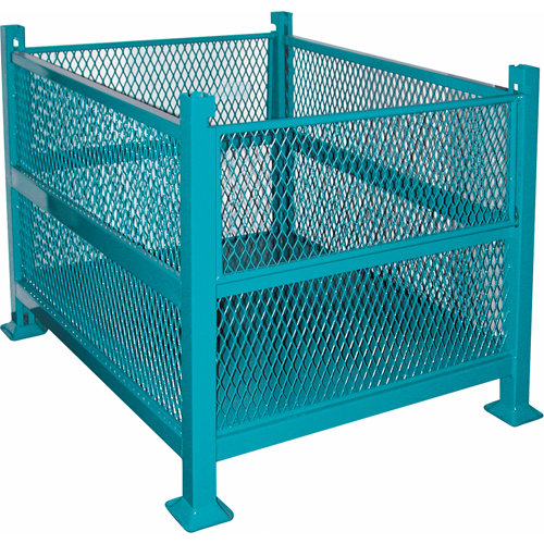 Open Mesh Containers, 2 Drop Gates, 3000 lbs. Capacity, 34.5" W x 40.5" D x 32.25" H Duraquip Inc