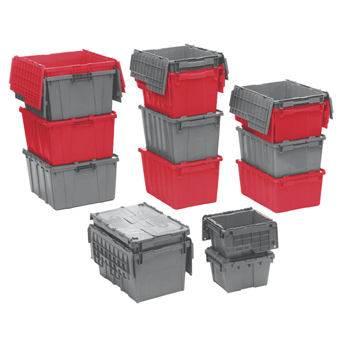 Flipak&reg; Polyethylene Plastic (PE) Distribution Containers, 15.2" x 10.9" x 9.7", Blue Duraquip Inc