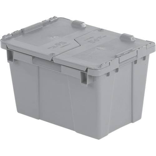Flipak&reg; Polyethylene Plastic (PE) Distribution Containers, 15.2" x 10.9" x 9.7", Grey Duraquip Inc