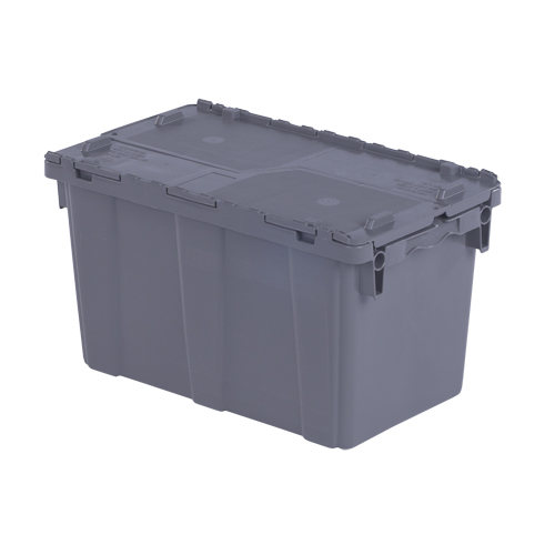 Flipak&reg; Polyethylene Plastic (PE) Distribution Containers, 22.3" x 13" x 12.8", Grey Duraquip Inc