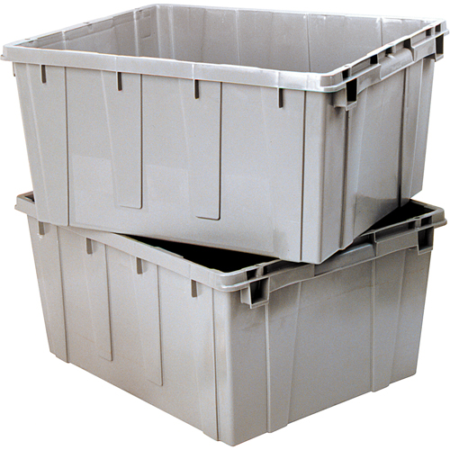 Contenant emboîtable, 21,1" la x 17,7" p x 12" h, Gris Duraquip Inc
