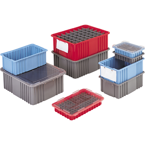 Contenants Divider Box, Poly&eacute;thyl&egrave;ne, 10,8" la x 8,3" p x 2,5" h, Gris Duraquip Inc