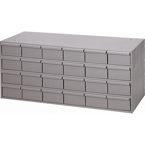 Industrial Drawer Cabinets, 24 Drawers, 33-3/4" W x 17-1/4" D x 17" H, Grey Duraquip Inc