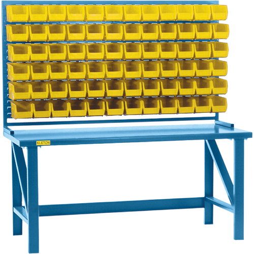 Louvered Rack with Bins, 36 Bins, 72" W x 15" D x 40" H Duraquip Inc