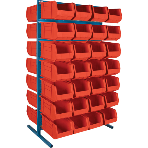 Double-Sided Stationary Bin Rack, 36" W x 24" D x 61" H, 56 Bins Duraquip Inc