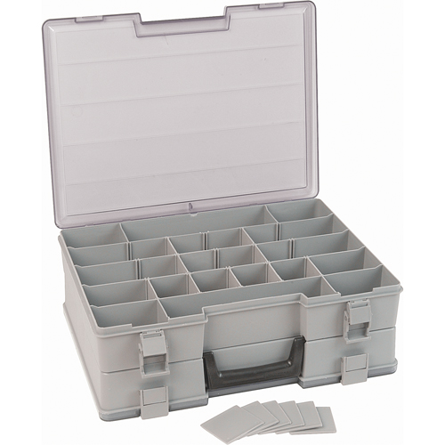 Compartment Case, Plastic, 48 Slots, 15-1/2" W x 11-3/4" D x 5" H, Grey Duraquip Inc