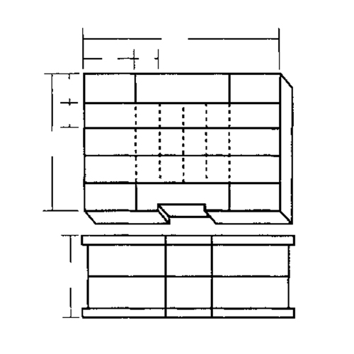 Compartment Case, Plastic, 48 Slots, 15-1/2" W x 11-3/4" D x 5" H, Grey Duraquip Inc