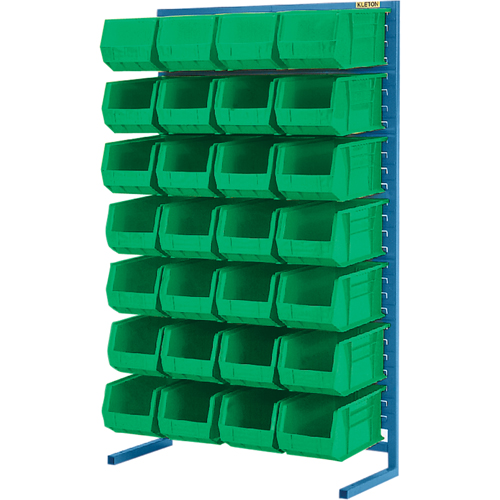 Single-Sided Stationary Bin Rack, 36" W x 12" D x 61" H, 28 Bins Duraquip Inc