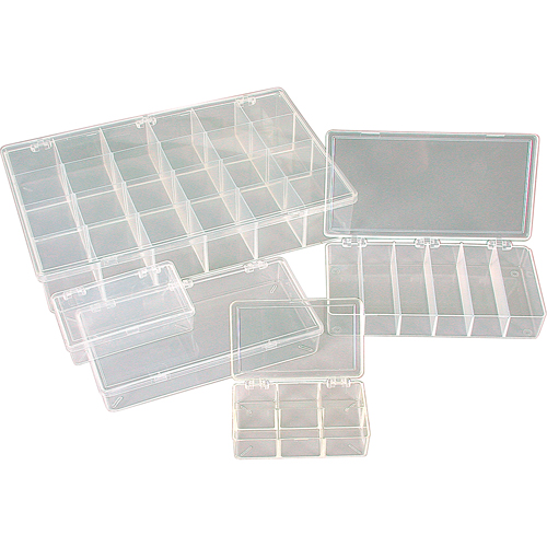 K-Resin Compartment Box, Plastic, 36 Slots, 6-9/16" W x 9-5/8" D x 1-1/2" H, Transparent Duraquip Inc