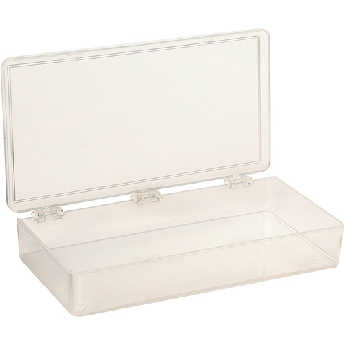 K-Resin Compartment Box, Plastic, 4" W x 8" D x 1-3/16" H, Transparent Duraquip Inc