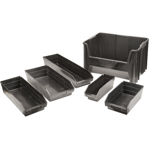 Recycled Shelf Bins, 4-1/8" W x 11-5/8" D x 4" H, 30 lbs. Capacity Duraquip Inc