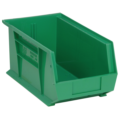 Bacs ultra empilable & suspendable, 8-1/4" la, 7" h x 14-3/4" p, Vert Duraquip Inc