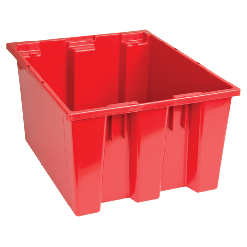 Stack & Nest Totes, 10" x 19.5" x 15.5", Red Duraquip Inc