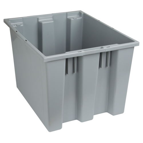 Stack & Nest Totes, 13" x 19.5" x 15.5", Grey Duraquip Inc