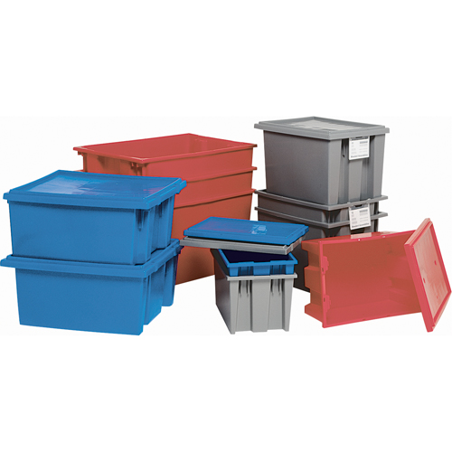 Stack & Nest Totes, 15" x 29.5" x 19.5", Blue Duraquip Inc