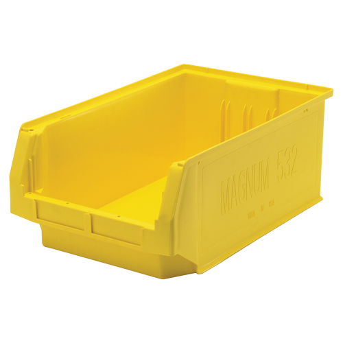 Giant Stacking Containers, 12.375" W x 19.75" D x 7.875" H, Yellow Duraquip Inc