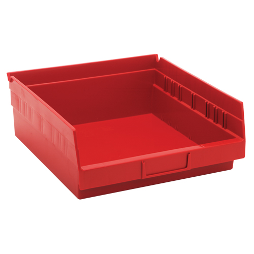 Bacs de rangement pour tablettes, 11-1/8" la x 4" H x 11-5/8" p, Rouge, Capacit&eacute; 30 lb Duraquip Inc